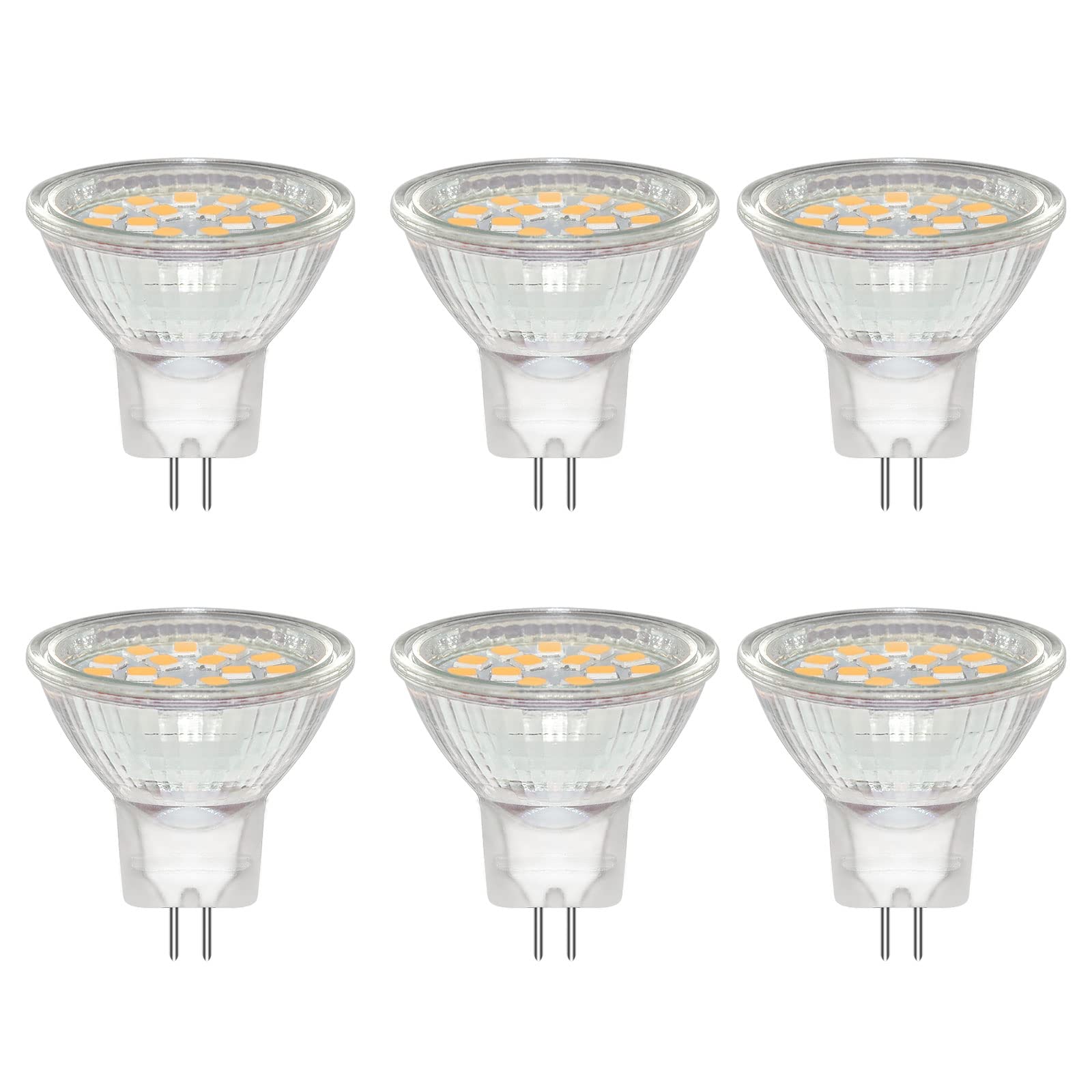 Caldarax 6 Stück GU4 MR11 3W LED Spot, Ersetzt 20W 30W Halogenlampen Reflektor, Warmweiß 3000K, 300LM, AC/DC 12V-24V, Nicht Dimmbar, 120° Abstrahlwinkel, mit Schutzglas, 35mm*35mm Angebot bei HelloDeals
