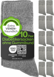 HELDENWERK Diabetikersocken für Herren & Damen 10 Paar | Diabetiker Socken ohne Gummibund & Naht aus 97% Baumwolle | Extraweite Gesundheitssocken mit Komfortbund 47-50 Grau (10x) Angebot bei HelloDeals