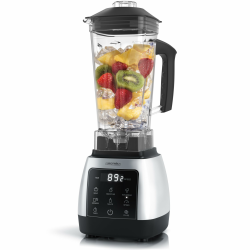 Arendo - Standmixer 2000 Watt mit Touchpanel - Hochleitungsmixer - 2L - 9 Geschwindigkeitsstufen – max. 24.000 U/min - Pulsfunktion – Timer – 5 Programme – Mixer mit Display – 6 Messer aus Edelstahl A: Silber Angebot bei HelloDeals