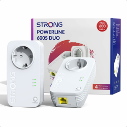 STRONG AV600 Mbit/s Powerline Adapter Setmit Steckdose, HomePlug AV2 Powerline Internet Verstärker, Plug & Play, Ein-Knopf-Sicherheit, Energiesparmodus, 100 Mbit/s LAN Ports, ideal für TV, PC (PL600S) AV600 + Steckdose Angebot bei HelloDeals