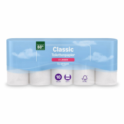 by Amazon Toilettenpapier, 3-lagig, 10 Rollen (10 Rollen, 1-er Pack) 200 Blätter pro Rolle, FSC-Zertifiziert Toilettenpapier 10 Rolle (1er Pack) Angebot bei HelloDeals