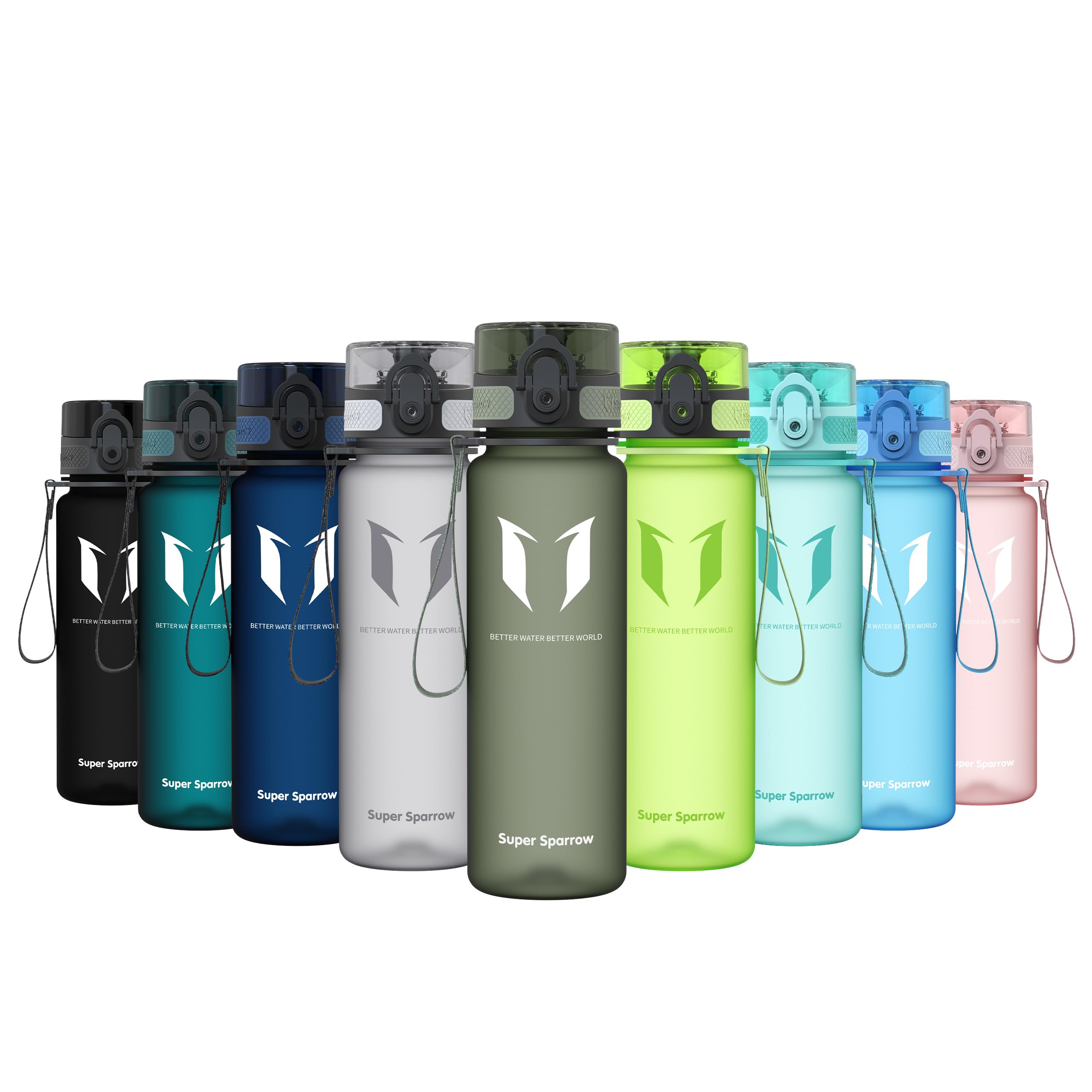 Super Sparrow Trinkflasche - Tritan Wasserflasche - 350ml, 500ml, 750ml, 1000ml - BPA-frei - Ideale Sportflasche - Sport, Wasser, Fahrrad, Fitness, Uni, Outdoor - Leicht, Nachhaltig 500 ml Salbei Angebot bei HelloDeals