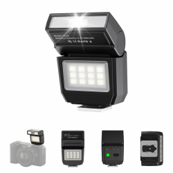 ULANZI SL03 Mini Kamerablitz mit Videolicht, GN8 6500K Kamera Speedlite Blitzgeräte, 90° verstellbare, 4 Leistungsstufe (1/8~1/1), Einzelkontakt-Blitzschuh für Sony/Canon/Fuji DSLR, Schwarz Angebot bei HelloDeals