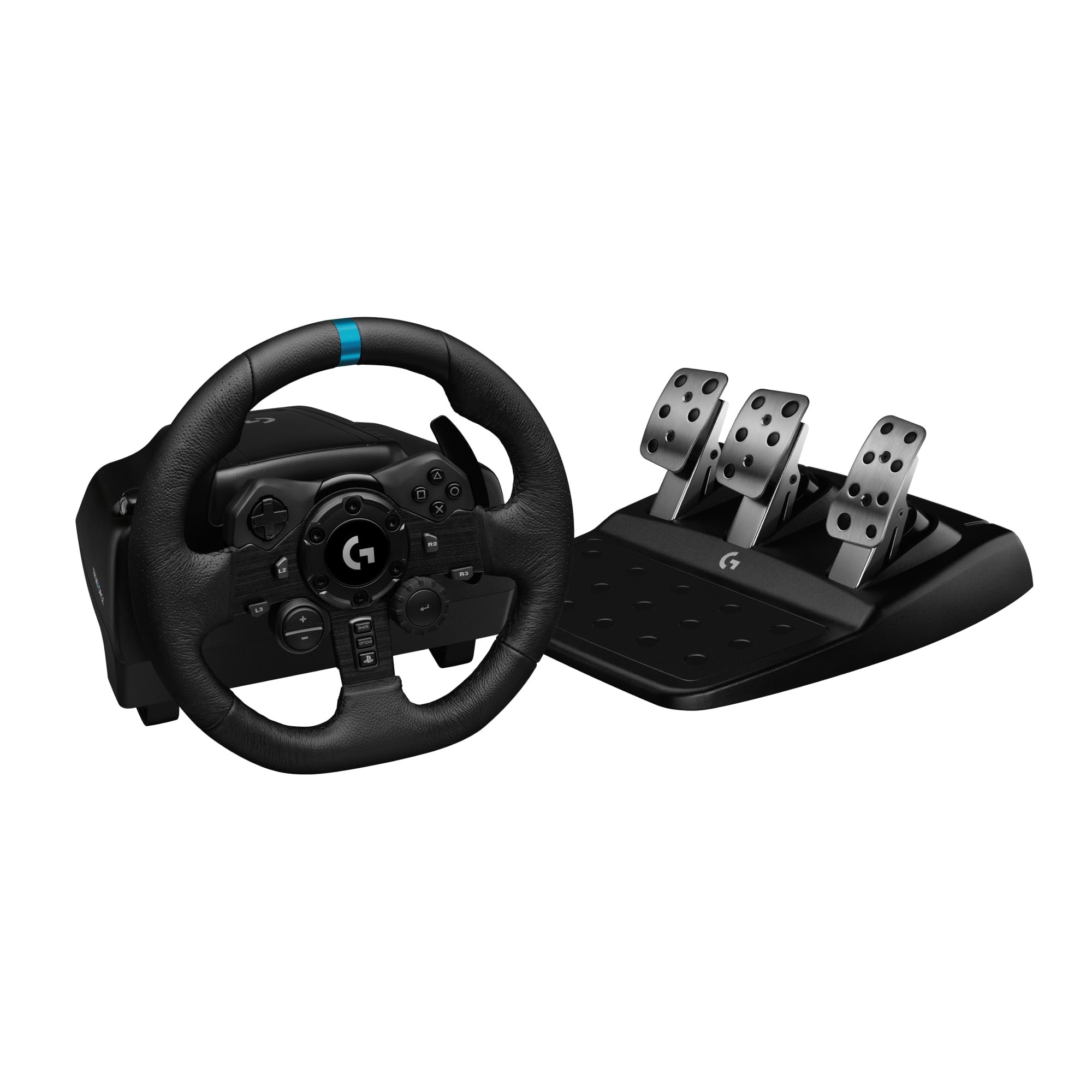 Logitech G G923 Racing Wheel und Pedale, TRUEFORCE bis zu 1000 Hz Force Feedback, Responsive Driving-Design, Doppelkupplungs-Startkontrolle, für PS5, PS4, PC, Mac – Schwarz G923 (PlayStation | PC) Rennlenkrad Angebot bei HelloDeals