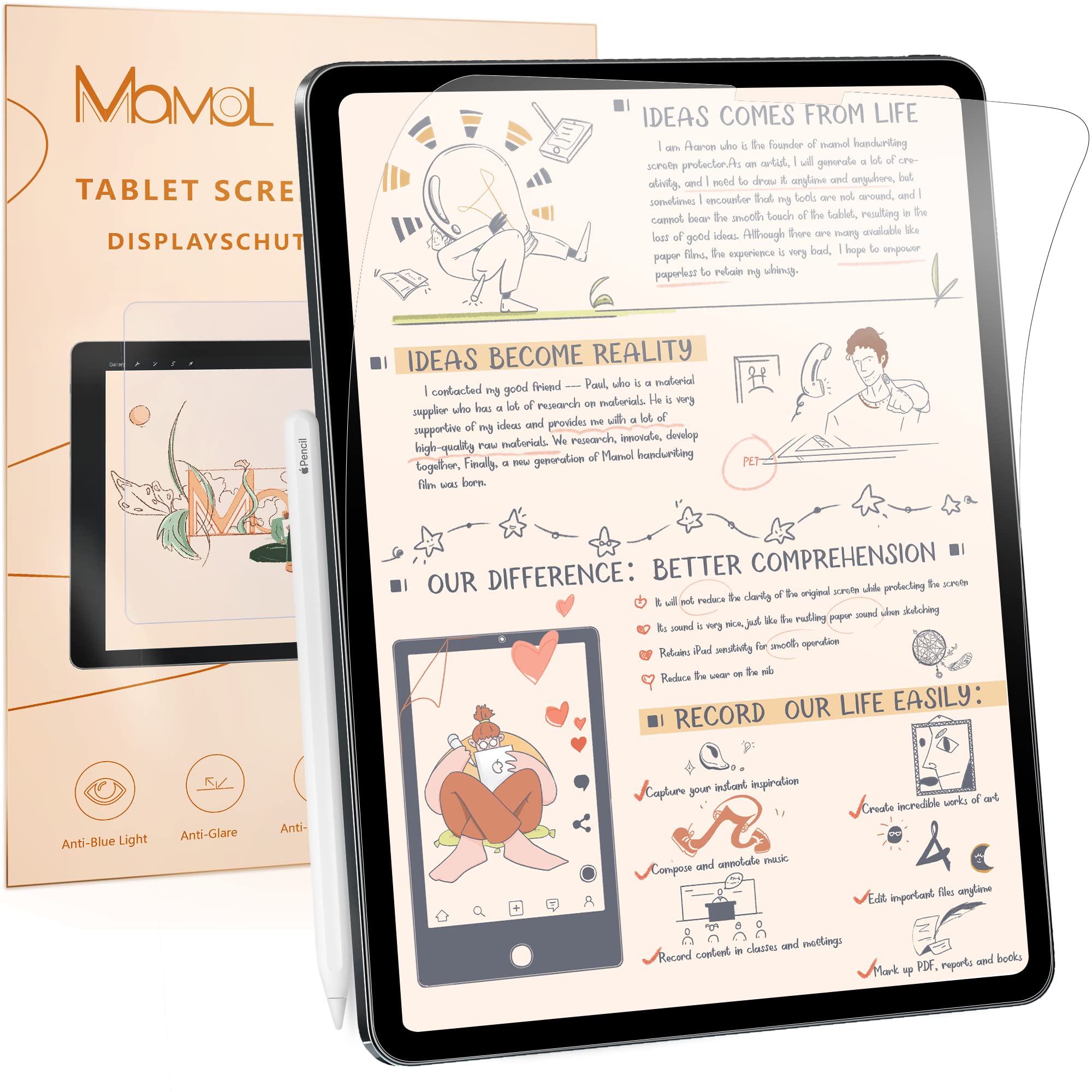 2 Stück Papier Schutzfolie Kompatibel mit iPad Air 5.Generation 2022 & iPad Air 4 2020 10,9 Zoll, iPad Pro 11 Zoll (2022/2021/2020/2018),Matte Folie Blendfreiem zum Zeichnen, Schreiben und Notizen iPad Pro 11 / iPad Air 5/4 Generation iPad Pro 11 (1-4.Gen Angebot bei HelloDeals