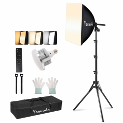 Softbox Fotostudio Set 40x40cm Fotolicht mit 95W LED-Lampe (3000–7500K, E27) – Studio-Beleleuchtung für Fotografie, Videos, Live-Streaming und Portraits Softbox-Set (1 Stück)​ Angebot bei HelloDeals