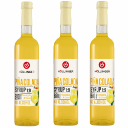 HÖLLINGER Piña Colada Sirup Bio, Alkoholfrei, Ananas & Kokos, 1:9 Konzentrat, Vegan, 3x500ml Angebot bei HelloDeals