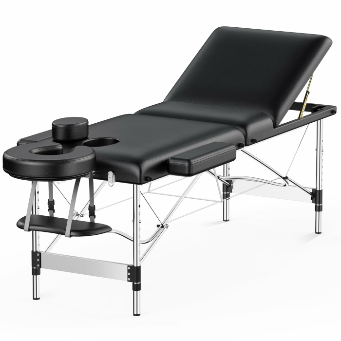 Brelley Mobile Massageliege Klappbar 3 Zone, Höhenverstellbare Professionelle Massagetisch mit Kopfstütze Armlehnen, Für Spa Salon Tattoo Schönheit 60 cm Breit Angebot bei HelloDeals