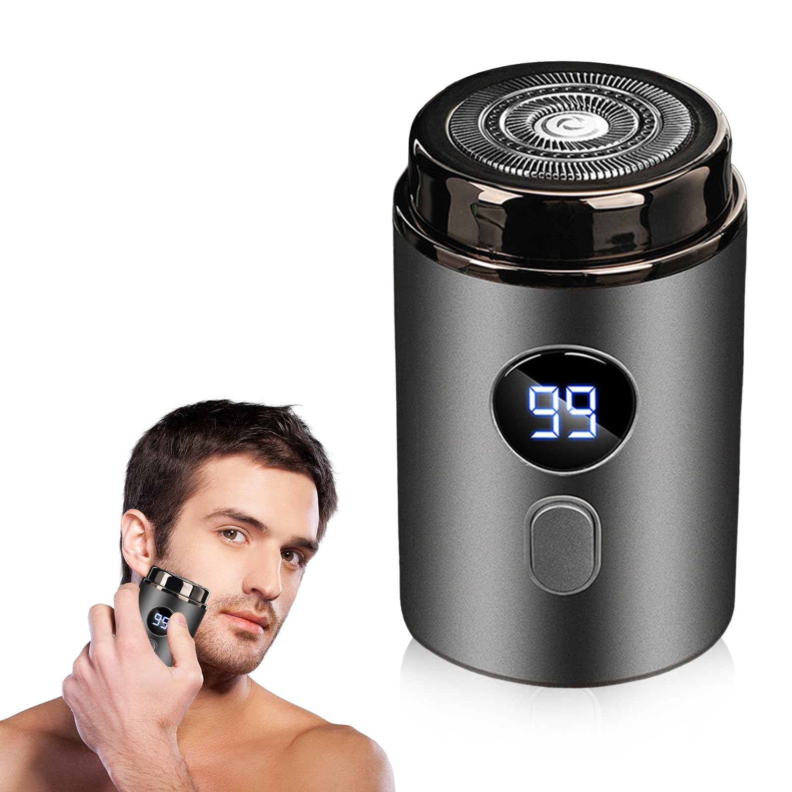 Elektrischer Mini Rasierer, Reise Herrenrasierer, Mini Elektrorasierer, Reise Nass Trockenrasierer, Tragbarer Waschbarer Elektrorasierer, USB Elektrischer Rasierer mit Leistungsanzeige Angebot bei HelloDeals