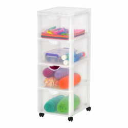 Iris Ohyama Kunststoff-Schubladenbox mit Rollen, 4 tiefen Schubladen, Mattweiß, Griffe zum Ziehen, Für Schlafzimmer, Schule & Büro, BPA-frei, Schubladenschrank, Rollcontainer, A4 Drawer, DDDC-304 Frostweiß H81cm / 4 Schubladen Angebot bei HelloDeals