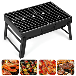 AGM Holzkohlegrill Picknickgrill Edelstahl Kleiner Grill Portable Campinggrill Abnehmbare BBQ Grills für Outdoor Garten Party usw. (52 x 29.5 x 22.2 cm) 5-7 Personen Angebot bei HelloDeals