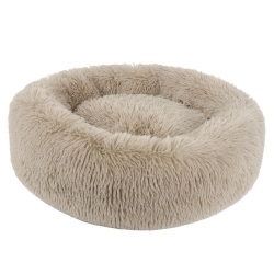 BVAGSS Hundebett Rund Katzenbett Flauschig Donut Kuscheliges Hundekissen Waschbar Ultra Weicher Plüsch Haustierbett für Kleine, Mittelgroße und Große Hunde, Katzen XH034 (Diameter:60 cm, Light Brown) L 60 x B 60 x H 15 cm Light Brown Angebot bei HelloDeals