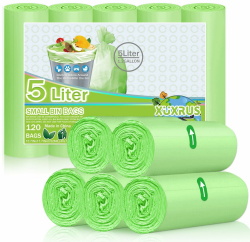 XUXRUS Müllbeutel 5l Grün Abfallbeutel Klein Müllsack Badezimmer Mülltüten120 Stück Biomüllbeutel 5L-120Stück-Grün Angebot bei HelloDeals