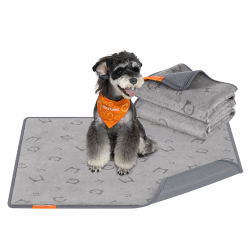 Feandrea Hundedecke, 2er Set, Wiederverwendbare Hundematte, 91 x 86 cm, M, wasserdicht, auslaufsicher, rutschfest, saugfähig für Hunde, Katzen, Kaninchen, Taubengrau PTD002G01 M (91 x 86 cm) Taubengrau Angebot bei HelloDeals