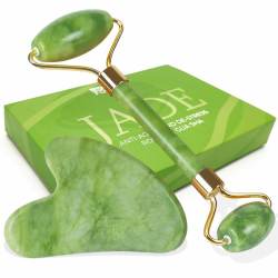 Gua Sha Stein und Gesichtsroller - Jade Roller gesicht für Skincare Tools Gesichtsmassage | Face Massager Gesichtsstein 2pz Angebot bei HelloDeals