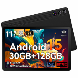 Tablet 11,5 Zoll Android 15, 30GB RAM 1TB TF, 2K Android Tablet 2000 * 1200 FHD, 8400mAh, Widevine L1, 13MP Kamera, WiFi 6&BT 5.3, Face ID Tablet PC für Arbeit/Studium - Schwarz 11,5 Zoll Schwarz Angebot bei HelloDeals
