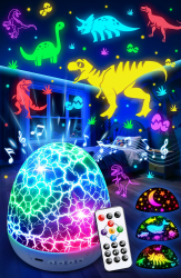 Staryou Kreative Ostern Geschenke Kinder, 15 Musik Nachtlicht Knder Dinosaurier Spielzeug, 3 Filme+31 Farben Dino Lampe, Fernbedienung+Helligkeit+Timer Dino Ei, Sternenhimmel Projektor Kinder Weiß Angebot bei HelloDeals