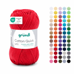 Gründl Wolle Cotton Quick uni - dünne Wolle zum Häkeln - Strickgarn - Häkelgarn - Glänzend und hautfreundlich - 100% Baumwolle - 1 Knäuel 50 g / 125 m - Nadelstärke 3-4 - feuerrot feuerrot 1 x 50g Angebot bei HelloDeals