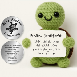 Pocket Hug Positive Schildkröte, Kreative Strickwolle Schildkröte Dekofigur und Kleine Umarmung Glücksbringer, MutmacherGeschenk, Gute Besserung Geschenk, Einschulung Geschenk Angebot bei HelloDeals