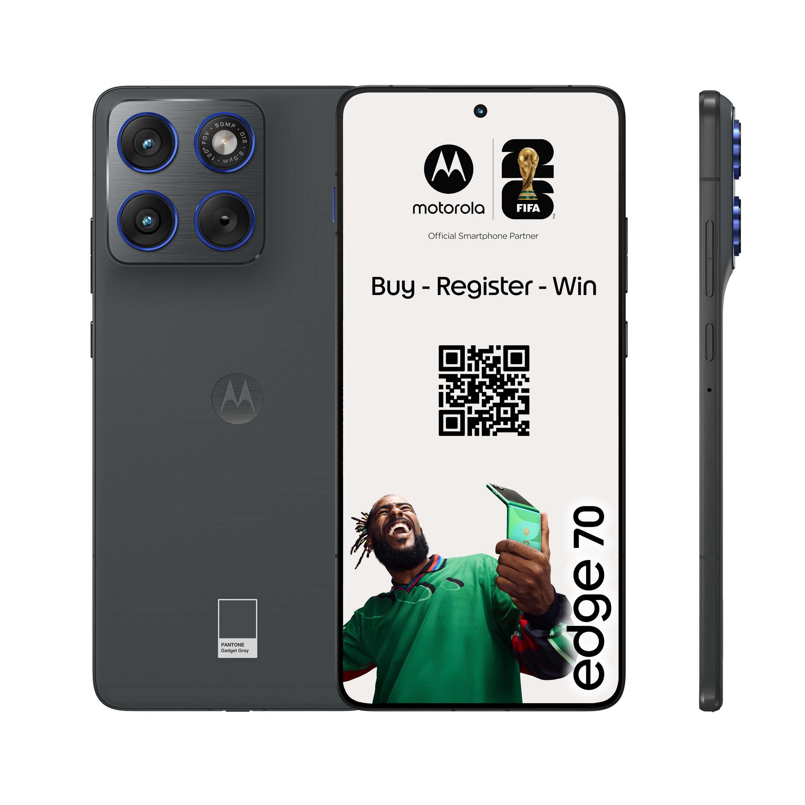 Motorola Edge 70 Smartphone (Robustes 6,67"-Super-HD+-Display Dank Corning Gorilla Glass 7i, 50-MP-Kamera, 12/512 GB, 4800 mAh, 68W-TurboPower-Aufladen) Pantone Gadget Gray, inkl. Schutzcover motorola edge 70 12GB/512GB PANTONE Gadget Gray Angebot bei HelloDeals