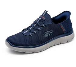 Skechers Herren Summits High Range Turnschuhe 42 EU Navy Mesh Trim Angebot bei HelloDeals