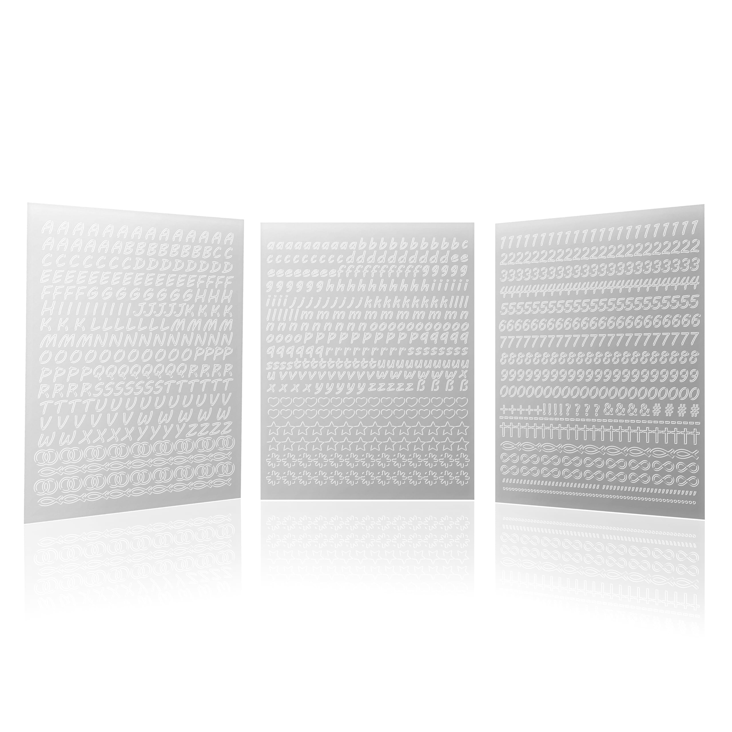 Buchstaben Kerzenaufkleber - Klebebuchstaben Sticker zum Aufkleben und Verzieren für Hochzeit, Taufe, Konfirmation oder Kommunion - Mit Zahlen und Symbolen (Silber Kursiv) Angebot bei HelloDeals