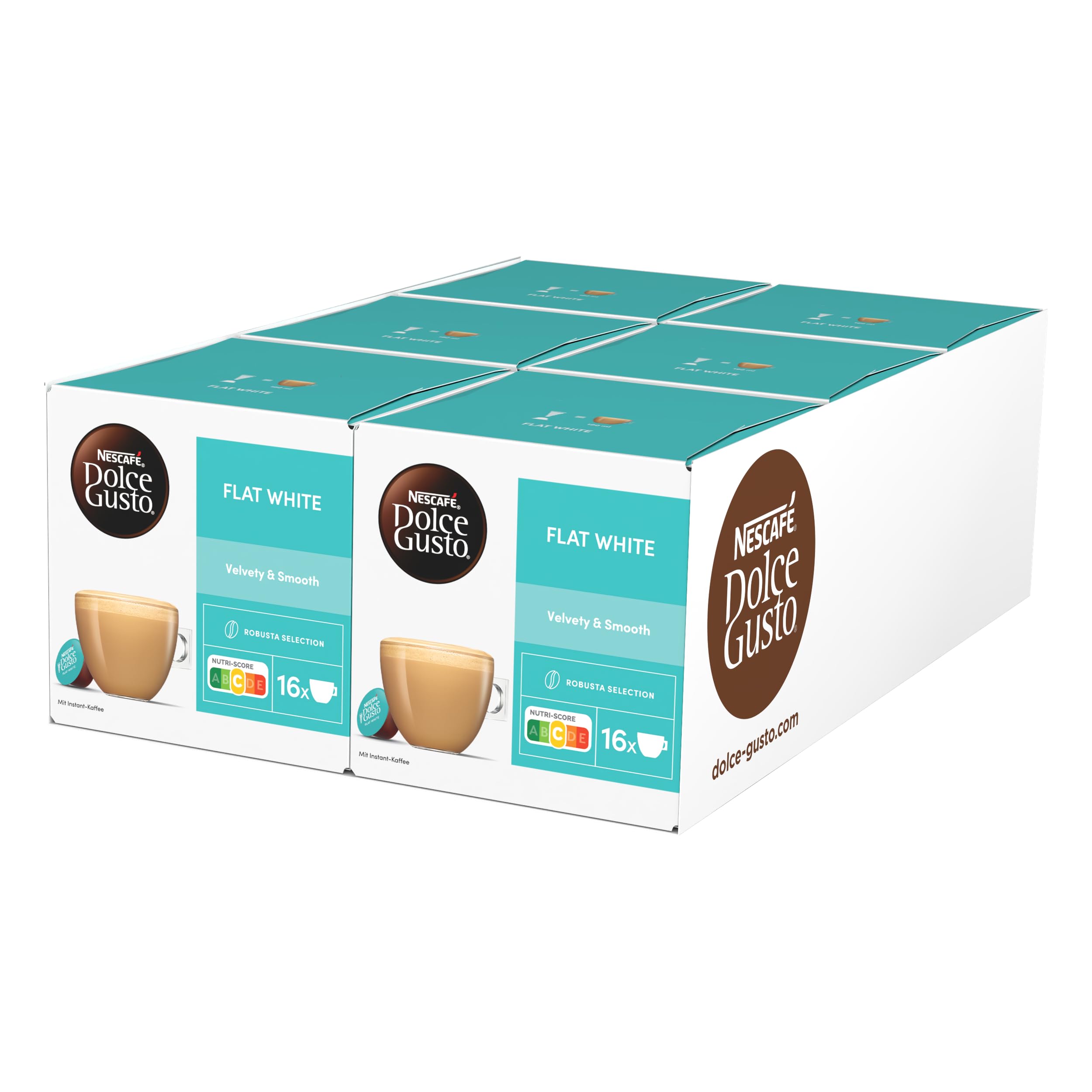NESCAFÉ DOLCE GUSTO Flat White Kaffeekapseln 6er Pack (6 x 16 Kapseln) 187.17 g (6er Pack) Angebot bei HelloDeals