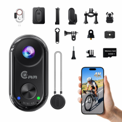 4K 64GB Mini Action Cam,Tragbares Mini Körperkamera,6-Achsen Stabilisierung Body Cam,WiFi Magnetische POV Camera,40M Unterwasserkamera,20MP und Montagezubehör Angebot bei HelloDeals