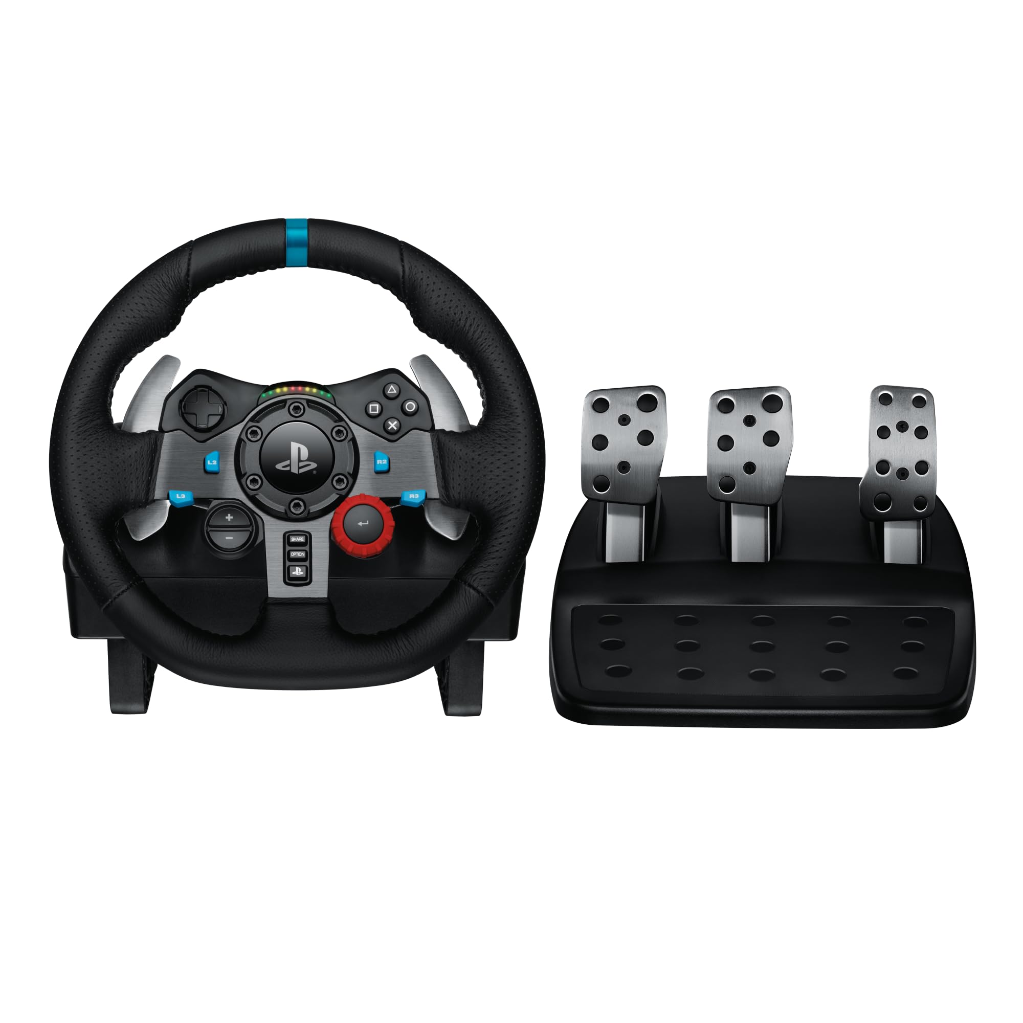 Logitech G29 Driving Force Gaming Rennlenkrad, Zweimotoriges Force Feedback, 900° Lenkbereich, Racing Leder-Lenkrad, Verstellbare Edelstahl Bodenpedale, für PS5, PS4, PC, Mac - Schwarz PlayStation, PC G29, G920 Angebot bei HelloDeals
