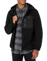 Tommy Hilfiger Herren Hooded Performance Fleece Jacket Jacke XL Schwarz/Schwarz, gemischte Medien Angebot bei HelloDeals