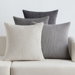 EMEMA Kissenbezug 45x45 cm Kordsamt Kissenbezüge 4er Set Dekokissen Sofakissen Kord Kissenhülle Zierkissenbezug Dekorative Cord Kissen Weiche für Sofa Wohnzimmer Schlafzimmer Dunkelgrau Serie 45 x 45 cm, 4 Stück Dunkelgrau Serie Angebot bei HelloDeals