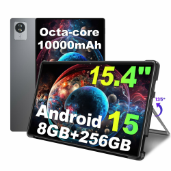 jumper 15,4 Zoll Tablet, Android 15 Tablet mit Helio G99 Octa-Core Prozessor(bis zu 2,2 GHz), Gaming Tablets mit Ständer & Hülle, 8GB RAM 256GB ROM, 10000mAh, BT5.2, 4 Speakers, für Studenten Office Grau Angebot bei HelloDeals