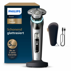 Philips Rasierer i9000 Prestige, Nass- und Trockenrasierer für Herren mit integriertem Trimmer, dunkelgrau-silber, Drucksensor, Ladestation und Reiseetui (Modell XP9204/10) [Neu] i9000 Prestige, Reiseetui, Ladestation Angebot bei HelloDeals