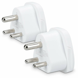 kwmobile 2X Reiseadapter Typ-D - Reise Adapter zu Typ D Steckdose in z. B. Indien Sri Lanka Nepal - Stromadapter Urlaub Weiß Angebot bei HelloDeals