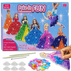 JRD&BS WINL DIY Kunstset für Kinder,Poke-in Kunst Blumenstrauß, kreative Aktivität für Kinder, Geschenk für Mädchen und Jungen ab 3 Jahren,lustiges Stoffkunst-Dekor, Geburtstagsgeschenk (Prinzessinen) Angebot bei HelloDeals