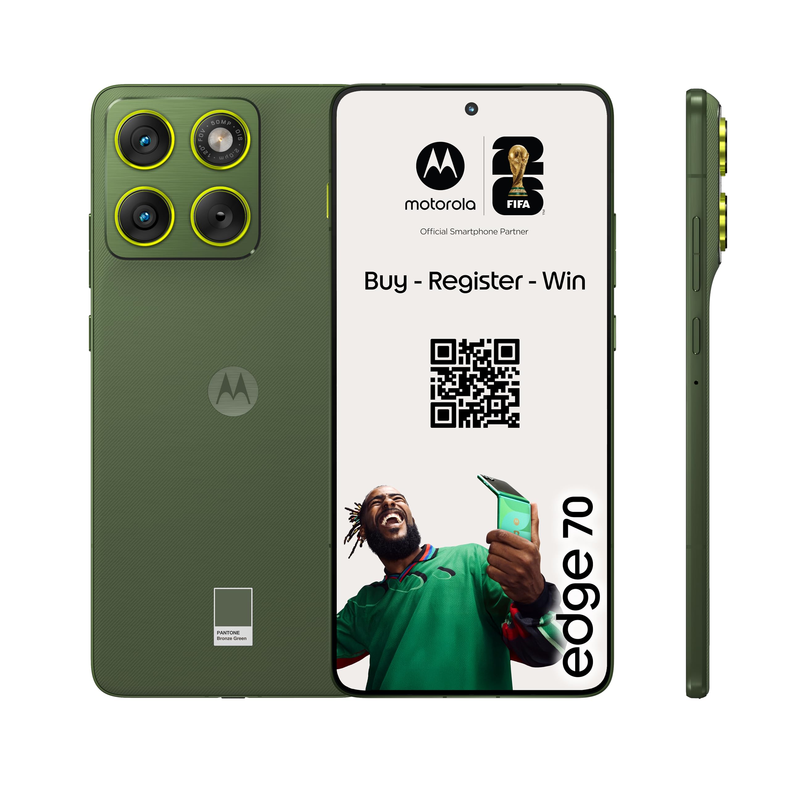 Motorola Edge 70 Smartphone (Robustes 6,67"-Super-HD+-Display Dank Corning Gorilla Glass 7i, 50-MP-Kamera, 12/512 GB, 4800 mAh, 68W-TurboPower-Aufladen) Pantone Bronze Green, inkl. Schutzcover motorola edge 70 12GB/512GB PANTONE Bronze Green Angebot bei HelloDeals