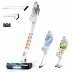 Levoit - Akku Staubsauger - Laufzeit für 75㎡ - Staubsauger Kabellos - 4-in-1 Vacuum Cleaner - 99,9 Prozent Filterleistung - Anti Tangle -Für Tierhaare/Teppiche/Hartböden/Auto - LVAC-200 Gold Golden Laufzeit für 75 m² Angebot bei HelloDeals