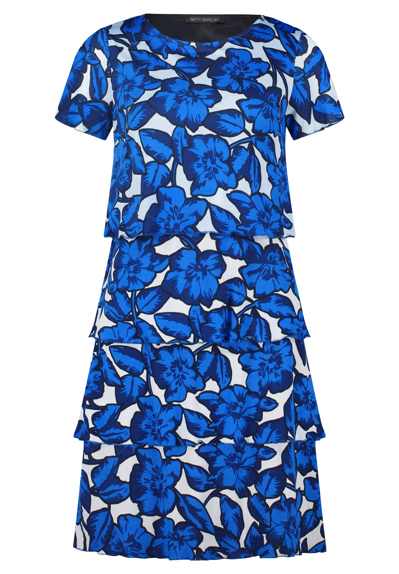 Betty Barclay Damen Stufenkleid mit Flügelärmeln 36 Blau/Weiß Angebot bei HelloDeals