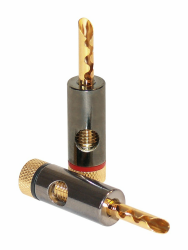 Dynavox Bananenhohlstecker Gold bis 6mm² 2X rot, 2X schwarz Angebot bei HelloDeals