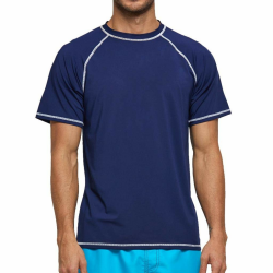 Arcweg Herren Rashguard UV T-Shirt Schwimm Shirt Kurzarm Schnell Trocknend Wassersurf-Shirt UPF 50 Tops Badeshirts (M-3XL) 3XL Dunkelblau Angebot bei HelloDeals