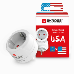 SKROSS Country Adapter Europe to USA: Reiseadapter für Reisen aus Europa in Länder, die den amerikanischen Standard verwenden, Weiß Angebot bei HelloDeals