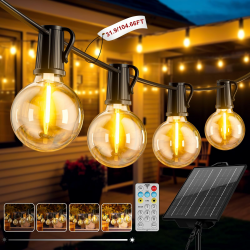 Solar Lichterkette Aussen, 31.9M/104.66FT LED Solarlichterkette Außen Wetterfest 8 Modi, 45+2 G40 lichterketten, 5400 mAH Akku IP44 Wasserdicht Solar Lichterkette Outdoor für Balkon Garten Camping Angebot bei HelloDeals