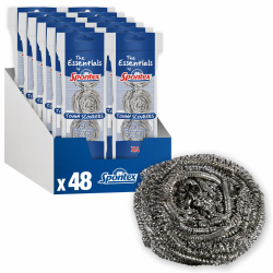 Spontex The Essentials Robuste Scheuerschwämme aus Metall | Edelstahl-Scheuerschwämme | Strapazierfähig für einfache Reinigung, Fettentfernung und Geschirrschrubben | 12 4er-Packs (48 Stück) Essentials Tough Topfreiniger, 48 Stück Angebot bei HelloDeals