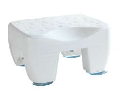 WENKO Badewannenhocker Mod. Secura rutschsicherer Sitz aus robustem Kunststoff max. Belastbarkeit 150 kg mit Wasserablauf 40 x 21 x 31 cm Weiß Angebot bei HelloDeals