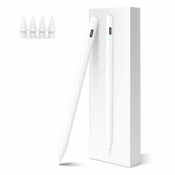 Stift für iPad Apple (2018-2025)–Hochpräzise, 2X Schnellladung, 3 LED-Anzeige, Handballenabweisung, Magnetisch, Stylus Pencil für iPad 11/10/9/8/7/6, Air 3/4/5/M2/M3, Pro 12.9/M4/11/13, Mini 5/6/7 Weiß Angebot bei HelloDeals