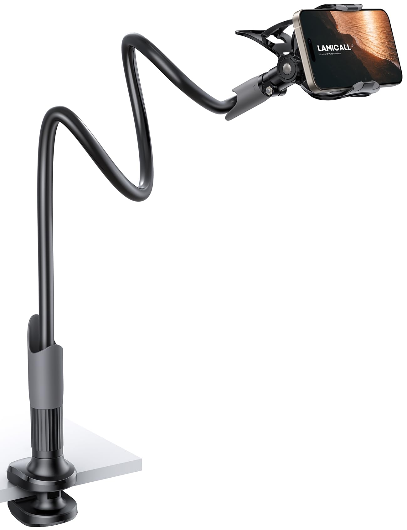 Lamicall Handy Halter für Bett, Schwanenhals Handy Halterung - Flexible Lang Arm Handy Ständer für iPhone 17 16 15 14 Pro Max Plus, SE, 13 12 Pro Max Mini, 11, XS, Samsung S25 S24, 4-7 Zoll Smartphone -Schwarz Angebot bei HelloDeals