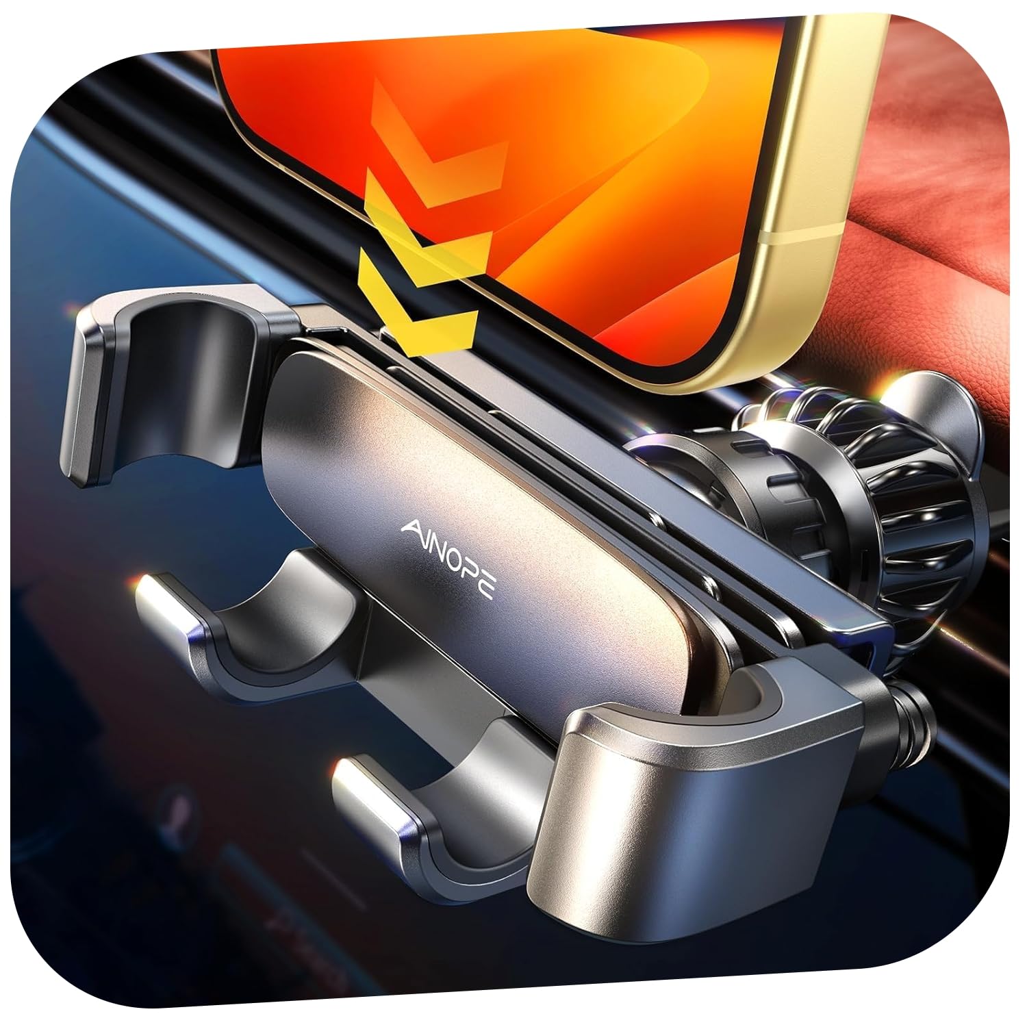 AINOPE Handyhalterung Auto Lüftung - [Schwerkraft-Design] [Einhandbedienung] Handy Halterung Auto, 2026 Autohalterung Auto Zubehör Für iPhone 17 16 15 14 13 12 11 Pro Max XR, Smartphone mit Hülle Schwarz Angebot bei HelloDeals