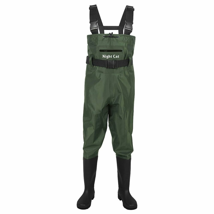 Night Cat Wathose Herren Damen Frauen Wathose mit Stiefeln wasserdichte Atmungsaktive Crosswater Waders 45W Grün Angebot bei HelloDeals