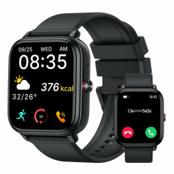 Smartwatch Damen Herren,1.83"HD Touchscreen, 20 Tage Akkulaufzeit, Fitnessuhr mit Pulsuhr Schlafmonito Schrittzähler, Bluetooth Anruffunktion, 112+ Sportmodi, IP68 Wasserdicht Sportuhr für iOS/Android schwarz Angebot bei HelloDeals