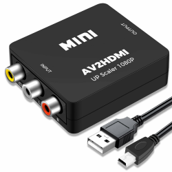 Jewan RCA auf HDMI Konverter, AV auf HDMI Adapter, 1080P RCA Composite CVBS Video Audio Konverter mit USB-Netzkabel für PS2/SNES/VHS/Xbox/PS4/TV/VCR/DVD/Wii/Unterstützt PAL/NTSC Angebot bei HelloDeals